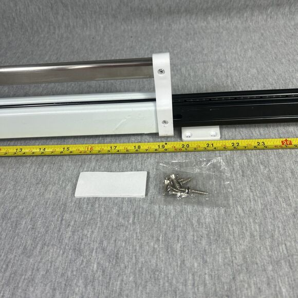 Pull Out Closet Valet Rod Adjustable Sliding Heavy Duty Steel Top Mounted 21.5'' - Picture 8 of 16